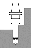 Image of ProductInUse. Assembly Shown in Use on Workpiece. Side1 orientation. Milling Machine Collet Chucks. Straight-Shank Collet Chucks.
