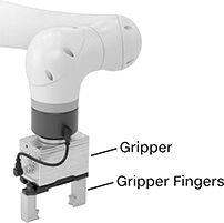 Image of System. Front orientation. Contains Annotated. Pick-and-Place Grippers. Robot-Ready Electric Pick-and-Place Grippers.