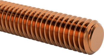 Image of Product. Front orientation. Bronze Threaded Rod, 3/8"-16 Thread Size, 6 Feet Long.
