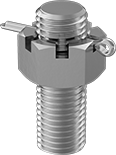 Image of ProductInUse. Front orientation. Locknuts. Locknuts for use with Cotter Pins.