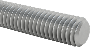 Image of Product. Front orientation. 18-8 Stainless Steel Left-Hand Threaded Rod, 3/8"-16 Thread Size, 6 Feet Long.
