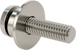 Image of Product. Back orientation. Pan Head Screws with Flat and Split Lock Washer, 10-32 Thread Size, 3/4" Long.