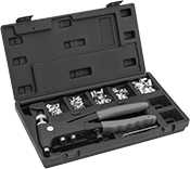 Image of Product. Front orientation. Rivet Nuts. Twist-Resistant Rivet Nut Assortments with Installation Tools.