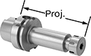 Image of Product. Front orientation. Contains Annotated. Milling Machine Collet Chucks. HSK Taper Collet Chucks.