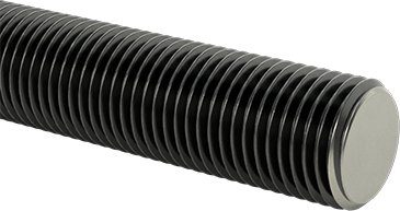 Image of Product. Front orientation. Grade B7 Medium-Strength Steel Threaded Rod, Fine-Thread, M12 x 1.25 mm Thread, 300 mm Long.
