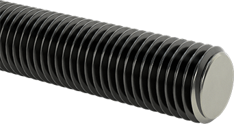 Image of Product. Front orientation. Grade B7 Medium-Strength Steel Threaded Rod, Fine-Thread, M8 x 1 mm Thread, 50 mm Long.
