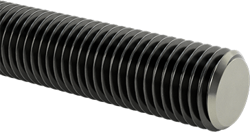 Image of Product. Front orientation. Grade B7 Medium-Strength Steel Threaded Rod, Fine-Thread, M12 x 1.5 mm Thread, 100 mm Long.