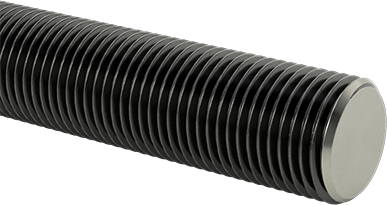 Image of Product. Front orientation. Grade B7 Medium-Strength Steel Threaded Rod, Fine-Thread, M16 x 1.5 mm Thread, 100 mm Long.