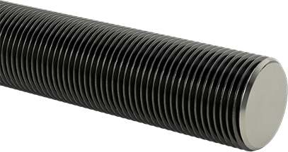 Image of Product. Front orientation. Grade B7 Medium-Strength Steel Threaded Rod, Fine-Thread, M20 x 1.5 mm Thread, 100 mm Long.