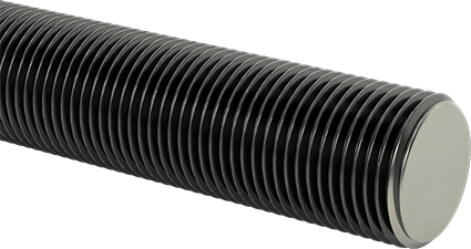 Image of Product. Front orientation. Grade B7 Medium-Strength Steel Threaded Rod, Fine-Thread, M24 x 2 mm Thread, 300 mm Long.