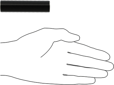 Image of Product. Side1 orientation. Contains SizingReference. Grade B7 Medium-Strength Steel Threaded Rod, Fine-Thread, M20 x 1.5 mm Thread, 80 mm Long.
