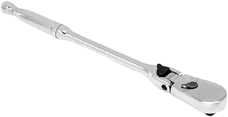 Image of Product. Front orientation. Sealed Flex-Head Ratchet Wrench, 1/4" Square Drive.