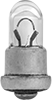 Image of Product. Tubular Bulb with Sub-Midget Flanged Base. Front orientation. Light Bulbs. Bottom-Flanged-Base Miniature Light Bulbs, Sub-Midget Base, Tubular Bulb.