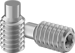Image of Product. Front orientation. Set Screws. Stainless Steel Extra-Long Extended-Tip Set Screws.