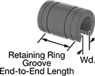 Image of Product. Front orientation. Contains Annotated. Linear Bearings. Linear Sleeve Bearings for Support Rail Shafts .