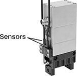 Image of Product. Front orientation. Contains Annotated. Proximity Sensors. Electric Pick-and-Place Grippers.