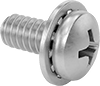 Stainless Steel Pan Head Phillips Screws with Internal-Tooth Lock Washer