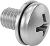 Stainless Steel Pan Head Phillips Screws with Internal-Tooth Lock Washer