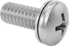 Stainless Steel Pan Head Phillips Screws with Internal-Tooth Lock Washer