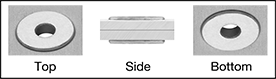 Image of ProductInUse. Installed. Top orientation. Contains Annotated, Border. Rivets. Flush-Mount-on-Both-Sides Blind Rivets.