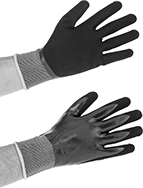 Image of ProductInUse. Style J. Front orientation. Style J. Water-Resistant Work Gloves.