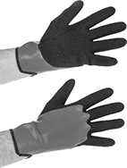 Image of ProductInUse. Style B. Front orientation. Style B. Water-Resistant Work Gloves.