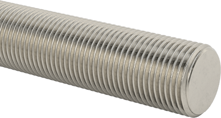 Image of Product. Front orientation. 18-8 Stainless Steel Threaded Rod, 1"-12 Thread Size, 4 Feet Long.