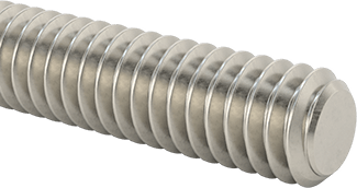 Image of Product. Front orientation. 18-8 Stainless Steel Threaded Rod, 12-24 Thread Size, 1 Foot Long.