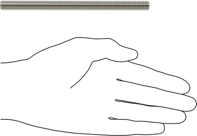 Image of Product. Side1 orientation. Contains SizingReference. 18-8 Stainless Steel Threaded Rod, 3/8"-16 Thread Size, 5-1/2" Long.