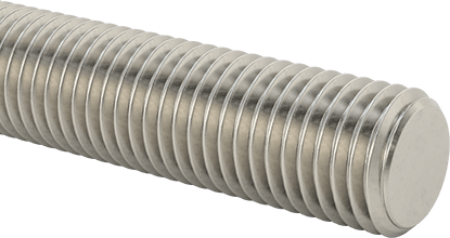 Image of Product. Front orientation. 18-8 Stainless Steel Threaded Rod, 7/8"-9 Thread Size, 4 Feet Long.