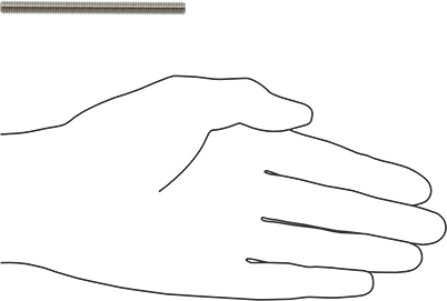 Image of Product. Side1 orientation. Contains SizingReference. 18-8 Stainless Steel Threaded Rod, 12-24 Thread Size, 3" Long.