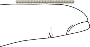 Image of Product. Side1 orientation. Contains SizingReference. 18-8 Stainless Steel Threaded Rod, 0-80 Thread Size, 1" Long.