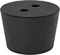 Image of Product. Bottom orientation. Protective Plugs. Tapered Plugs, SBR Rubber, 2 Holes.