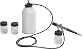 Image of Product. Front orientation. Air Brushes. Single-Action Air Brush Kits, 1 Spray Head.