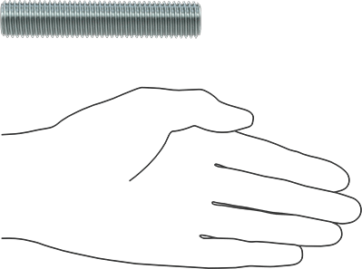 Image of Product. Side1 orientation. Contains SizingReference. Zinc-Plated Low-Strength Steel Threaded Rod, 3/4"-10 Thread Size, 4" Long.