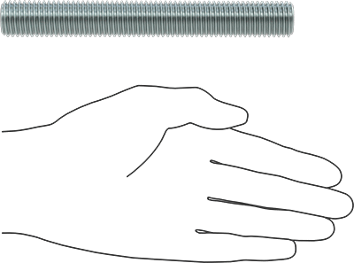 Image of Product. Side1 orientation. Contains SizingReference. Zinc-Plated Low-Strength Steel Threaded Rod, 3/4"-10 Thread Size, 6" Long.