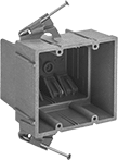 Image of Product. Front orientation. Outlet Boxes. Plastic Outlet Boxes, With Nail-On Mounting Brackets, For Maximum of 2 Devices.