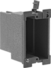 Image of Product. Front orientation. Outlet Boxes. Plastic Outlet Boxes, With Swing Clamps, For Maximum of 1 Device.