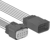 Image of Product. Front orientation. Molex Connectors. Weatherproof Molex Compact Connector Sets, 10 Poles.