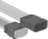 Image of Product. Front orientation. Molex Connectors. Weatherproof Molex Compact Connector Sets, 12 Poles.