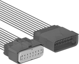 Image of Product. Front orientation. Molex Connectors. Weatherproof Molex Compact Connector Sets, 16 Poles.