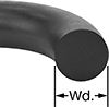 Image of Attribute. Front orientation. CrossSection view. Contains Annotated. O-Rings. Water- and Steam-Resistant Parker E0603 EPDM O-Rings.