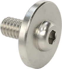 Image of Product. Front orientation. Stainless Steel Ultra-Wide Flanged Button Head Screw, 1/4"-20 Thread Size, 1/2" Long.
