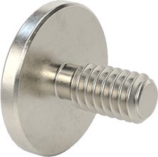 Image of Product. Back orientation. Stainless Steel Ultra-Wide Flanged Button Head Screw, 1/4"-20 Thread Size, 1/2" Long.