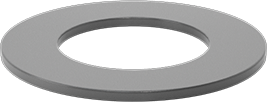 Image of Product. Bottom orientation. Acid-Resistant PVC Plastic Washer, for M22 Screw Size, 23.0 mm ID, 40.0 mm OD.