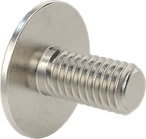 Image of Product. Back orientation. Extra-Wide Flanged Button Head Screw, 316 Stainless Steel, M3 x 0.5 mm Thread Size, 6 mm Long.