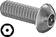 Image of Product. Front orientation. Rounded Head Screws. Tamper-Resistant Hex-Drive Stainless Steel Button Head Screws.