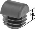 Image of Product. Front orientation. Contains Annotated. Protective Plugs. Snap-In Square Plugs, Style 2.