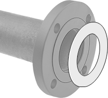 Image of ProductInUse. Front orientation. Water-Resistant Aramid-Reinforced SBR Gasket, for 1 Pipe Size, ANSI Class 150.