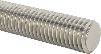 Image of Product. Front orientation. Ultra-Corrosion-Resistant Stainless Steel Threaded Rod, 5/8"-11 Thread Size, 3 Feet Long.
